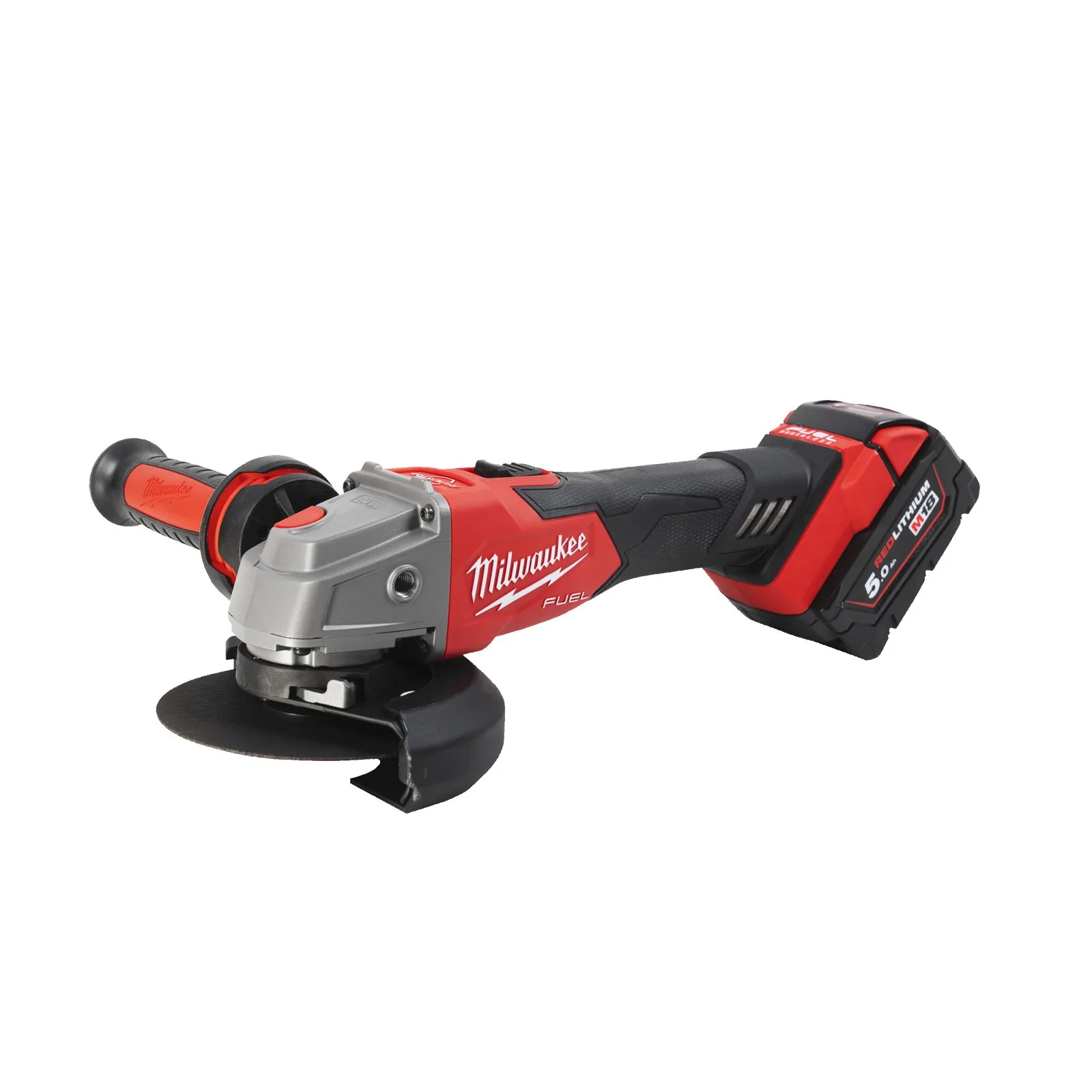 125 мм УШМ с тормозом и ползунковым выключателем Milwaukee M18 FSAG125XB-502X — фото производителя