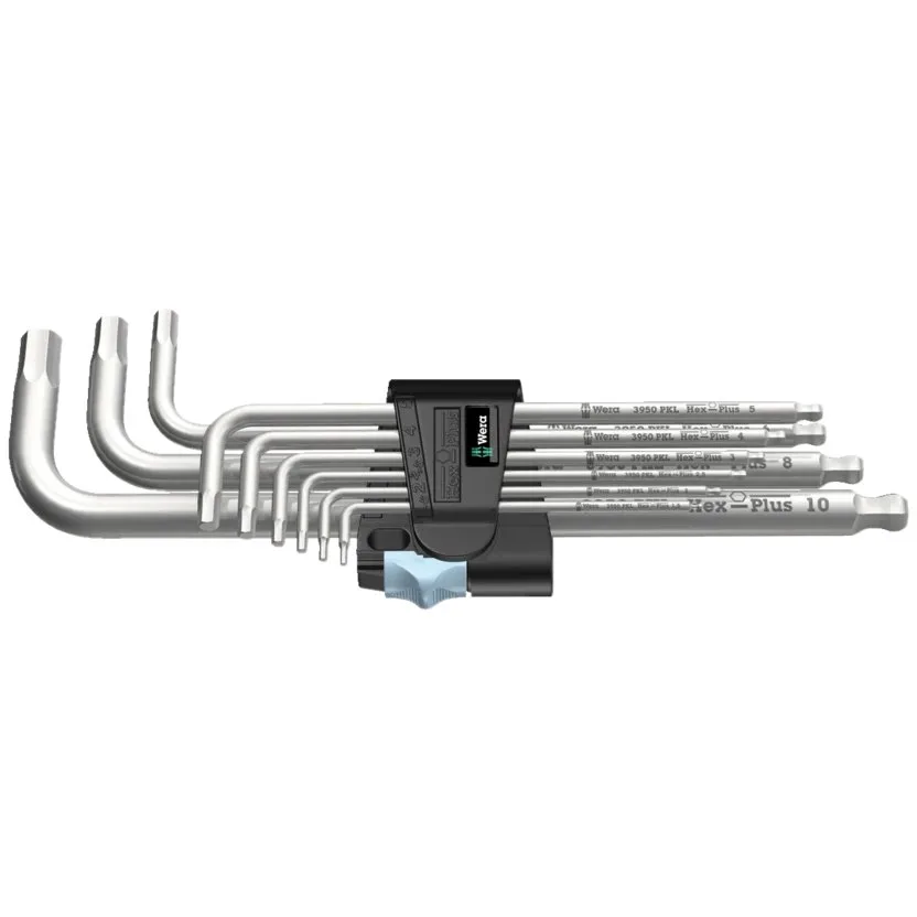 Набор Г-образных ключей, метрических, нержавеющая сталь Wera 3950/9 Hex-Plus Stainless 1 — фото производителя