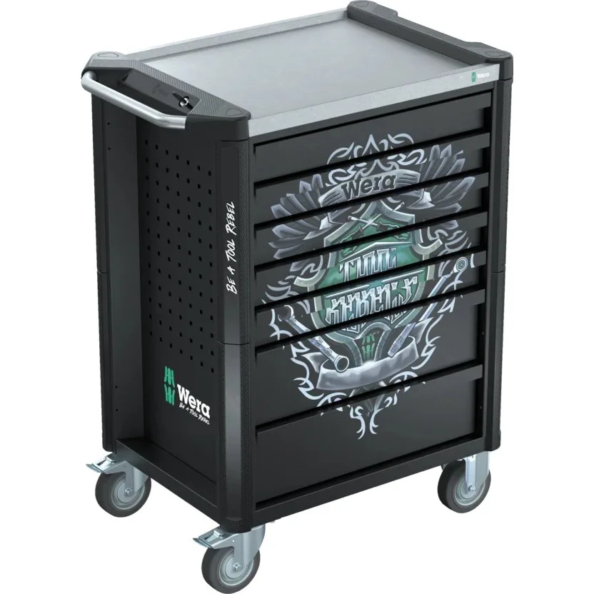 Инструментальная тележка Tool Rebel из нержавеющей стали, без инструментов Wera 9805