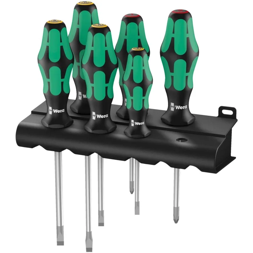 Набор отверток Kraftform Plus Lasertip + подставка Wera 334/6 Rack — фото производителя