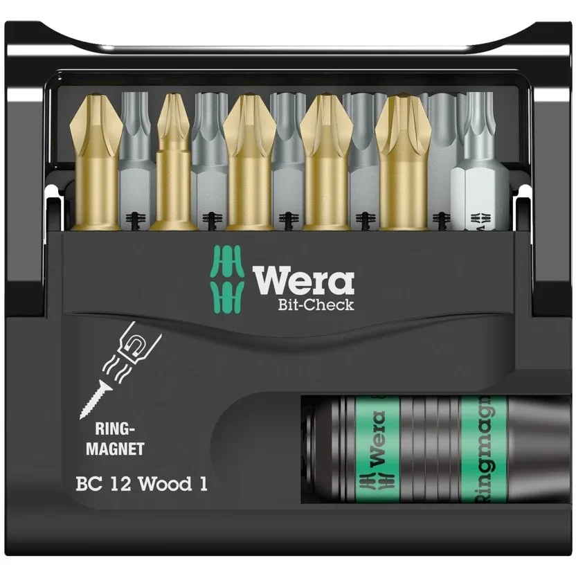 Набор инструментов Wera Bit-Check 12 Wood 1 — фото производителя