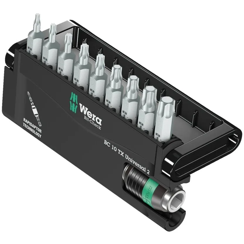 Набор инструментов Wera Bit-Check 10 TX Universal 2 — фото производителя