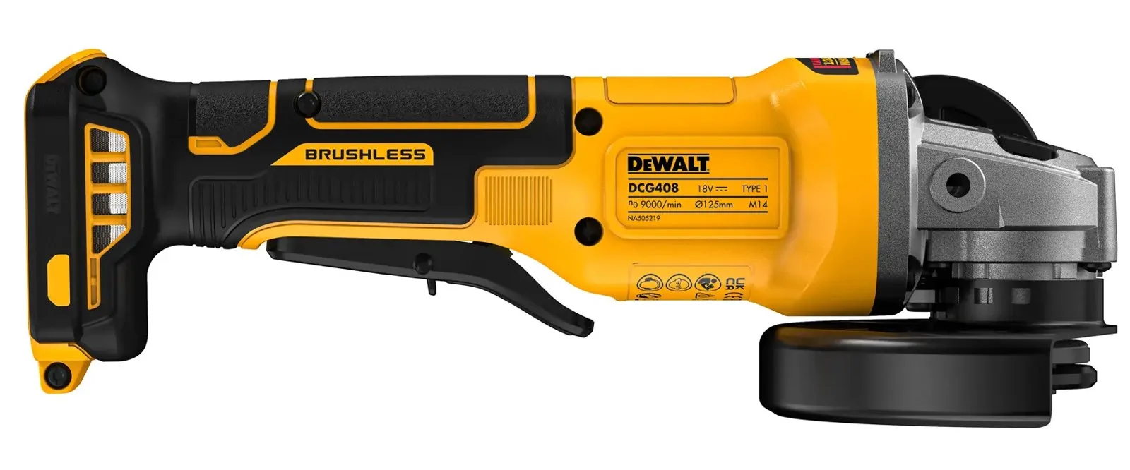 Углошлифовальная машина DeWalt DCG408N-XJ — фото производителя
