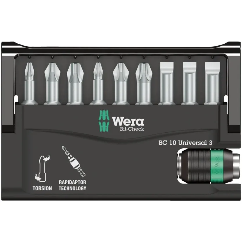 Набор инструментов Wera Bit-Check 10 Universal 3 — фото производителя