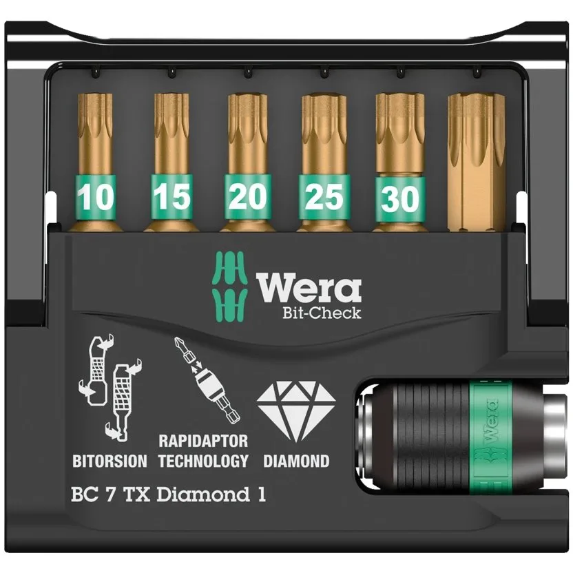 Набор инструментов Wera Bit-Check 7 TX Diamond 1 — фото производителя