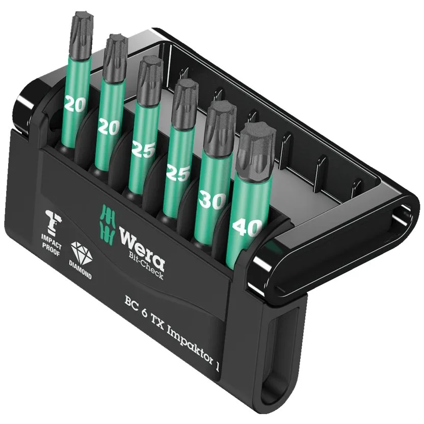 Набор инструментов Wera Bit-Check 6 TX Impaktor 1 — фото производителя