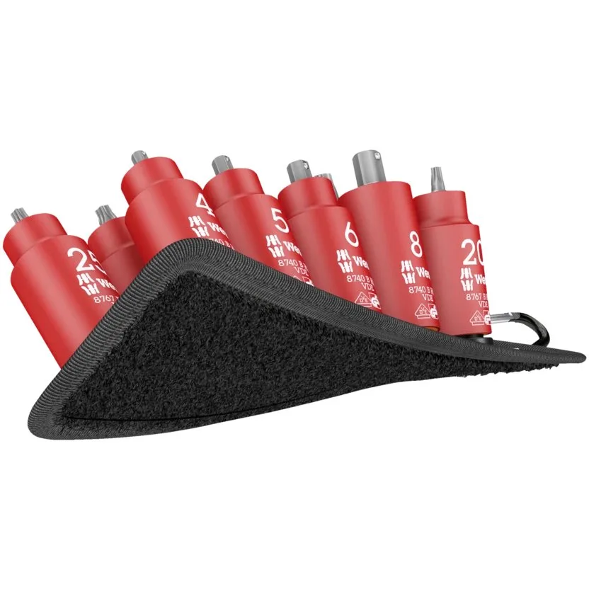 Набор отверточных головок Zyklop TORX® / внутренний шестигранник, изолированных, с фиксирующей функцией, 3/8" Wera Belt B VDE 1 — фото производителя