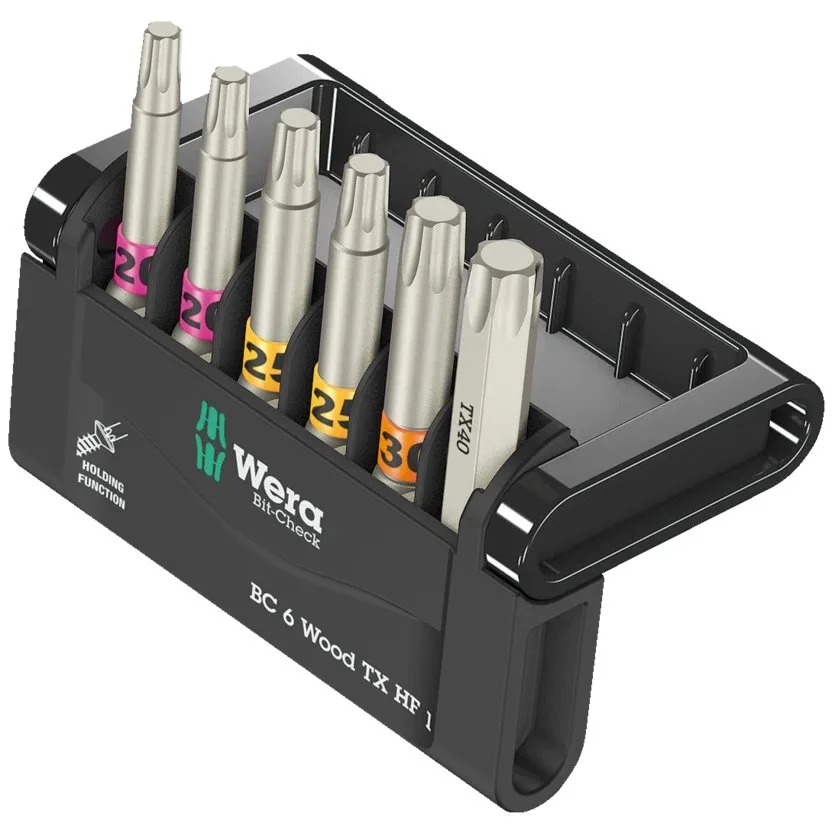 Набор инструментов Wera Bit-Check 6 Wood TX HF 1 — фото производителя
