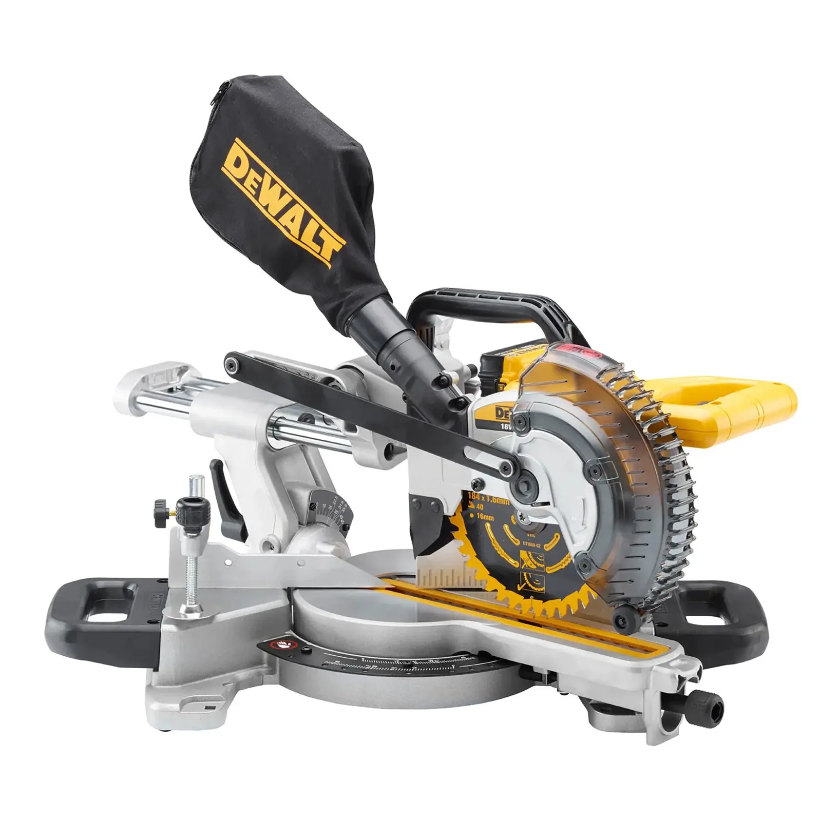 Аккумуляторная торцовочная пила DeWalt DCS365N-XE — фото производителя